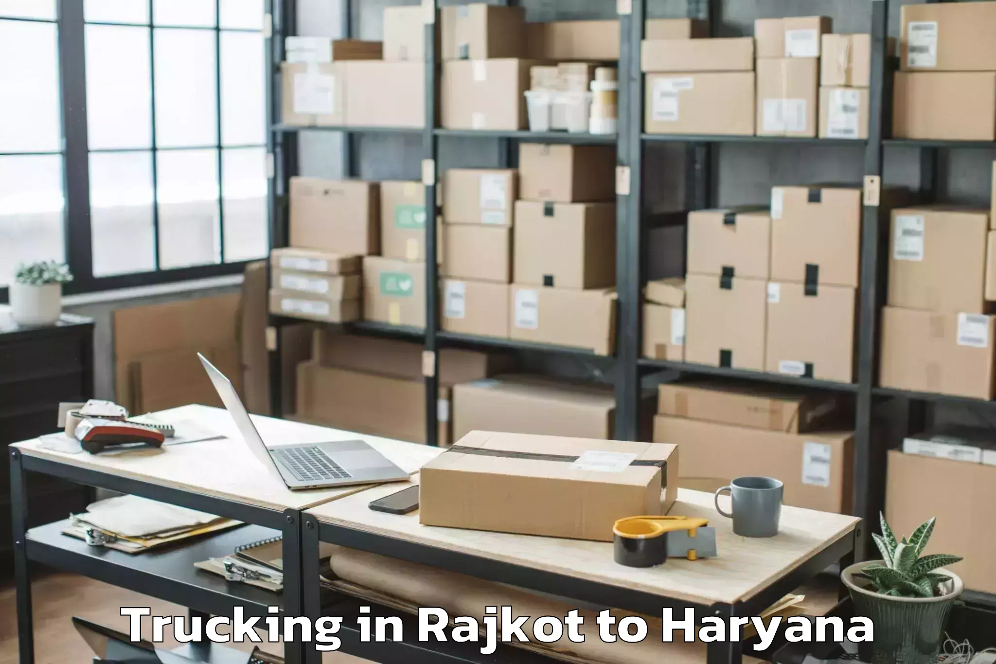 Book Rajkot to Tikri Trucking Online